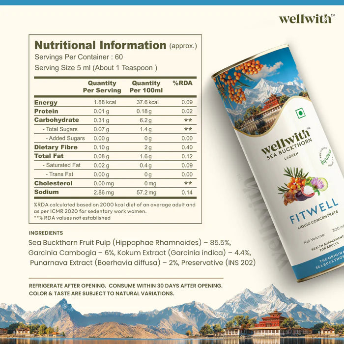 Sea Buckthorn FitWell 300ml WellWith Ayuzera