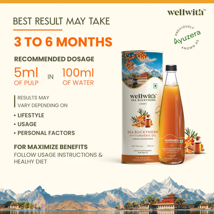 Sea Buckthorn Turmeric Oil 300ml WellWith Ayuzera
