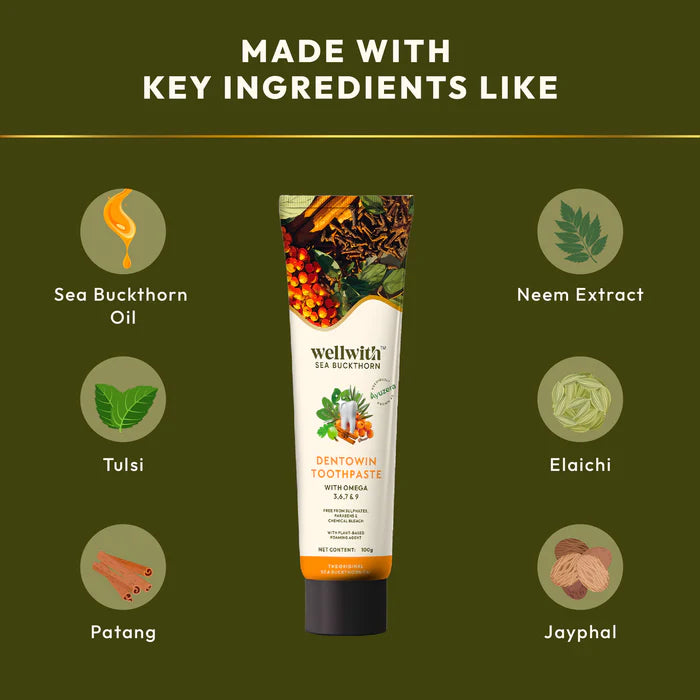 Dentowin Sea Buckthorn Herbal Toothpaste WellWith Ayuzera