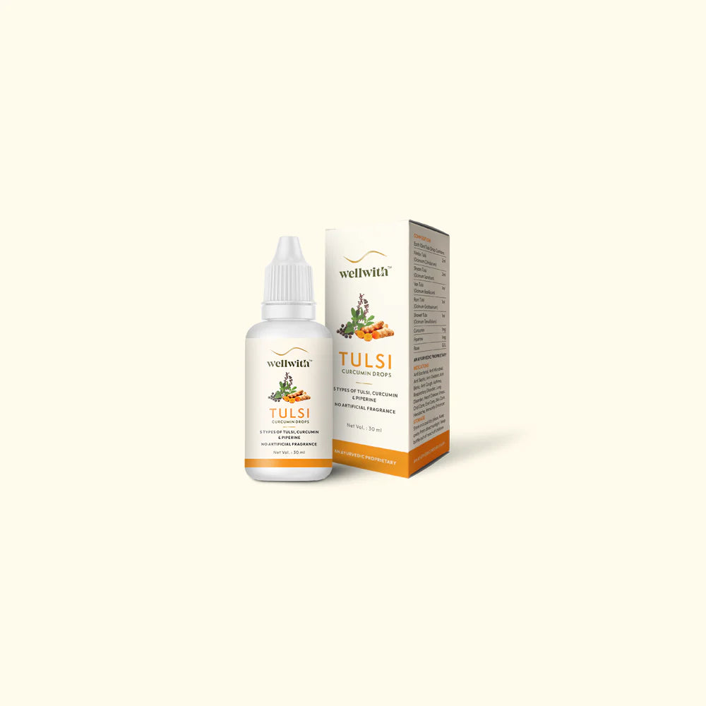Panch Tulsi Curcumin Drops 30ml WellWith Ayuzera