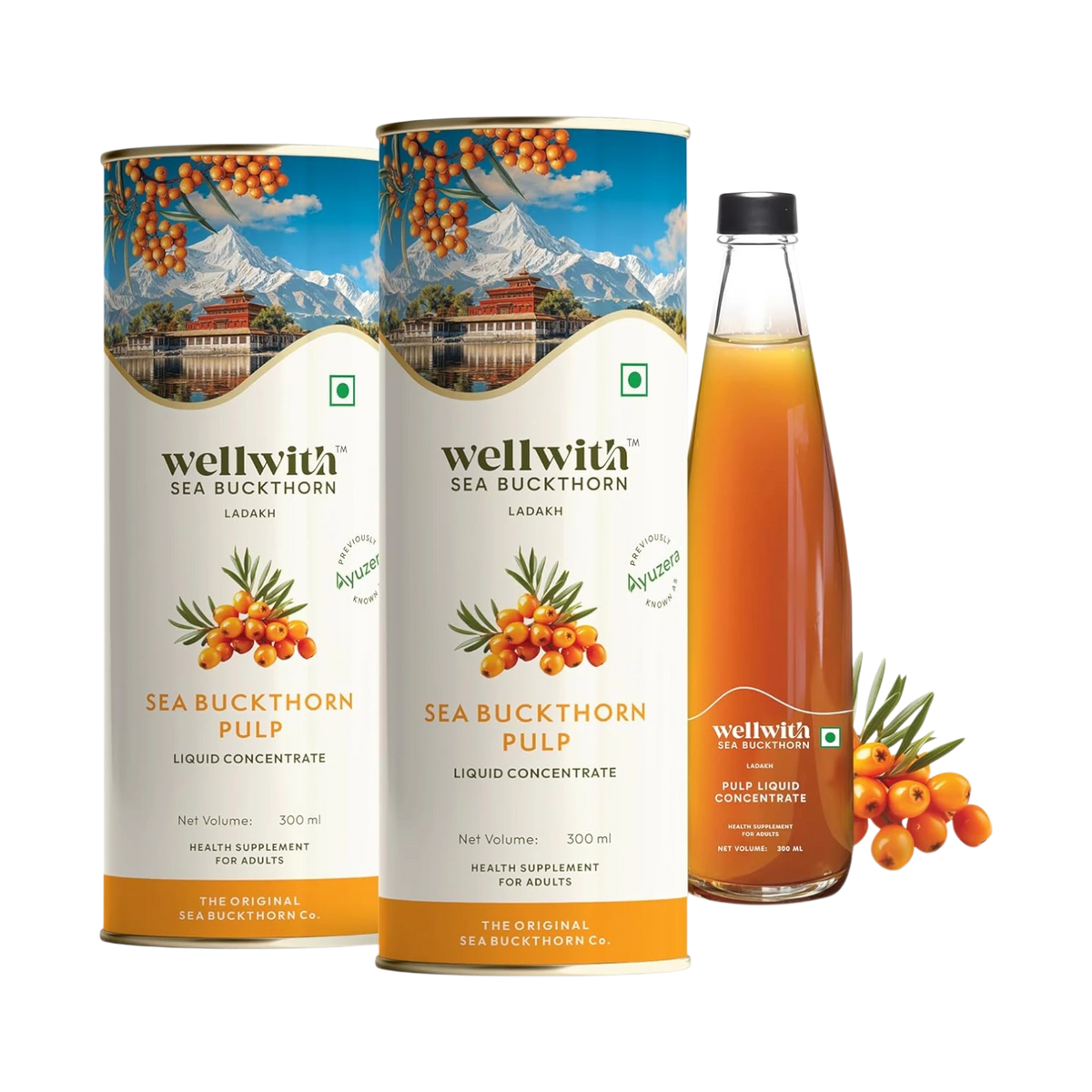 Sea Buckthorn Juice (Pulp) 300ml WellWith Ayuzera