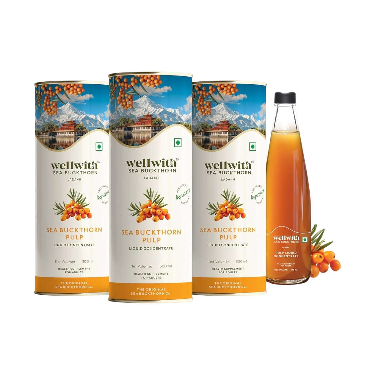 Sea Buckthorn Juice (Pulp) 300ml WellWith Ayuzera